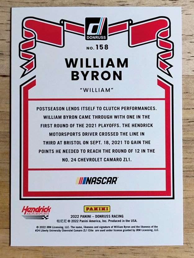 2022 Donruss Silver #158 William Byron RETRO