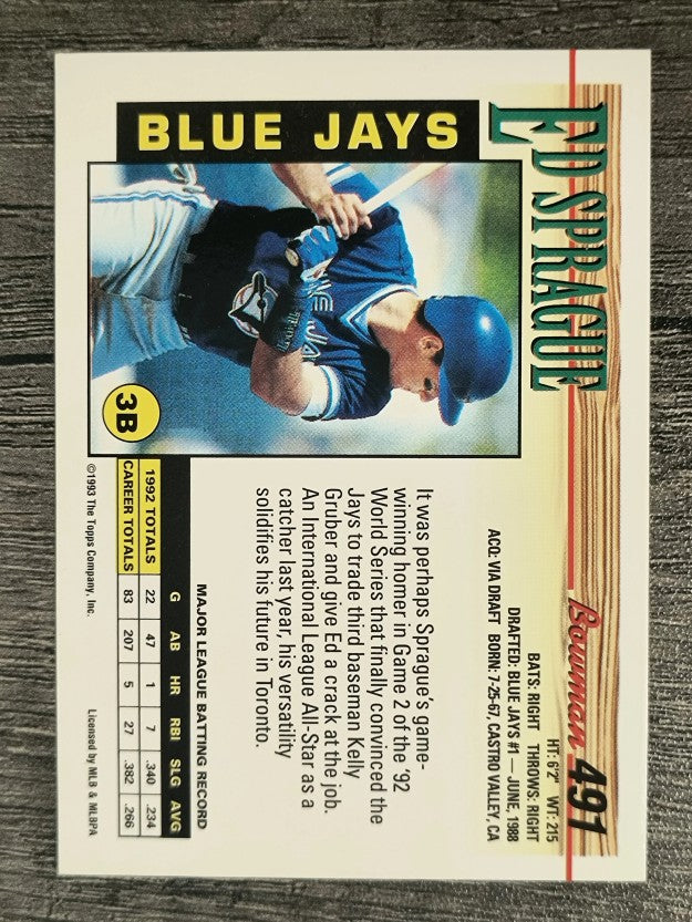 1993 Bowman #491 Ed Sprague