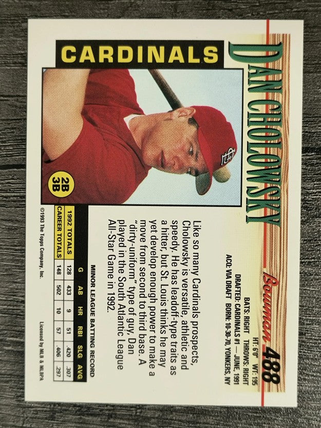 1993 Bowman #488 Dan Cholowsky