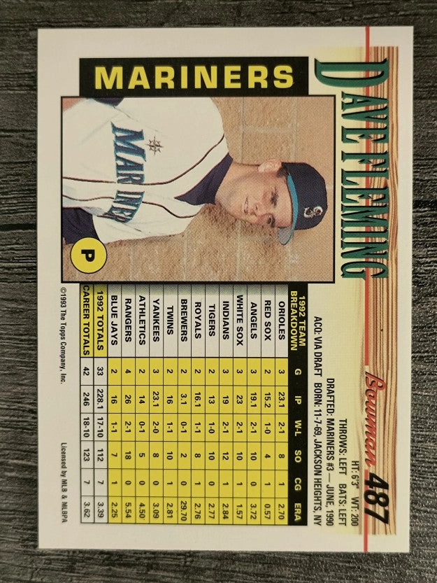 1993 Bowman #487 Dave Fleming