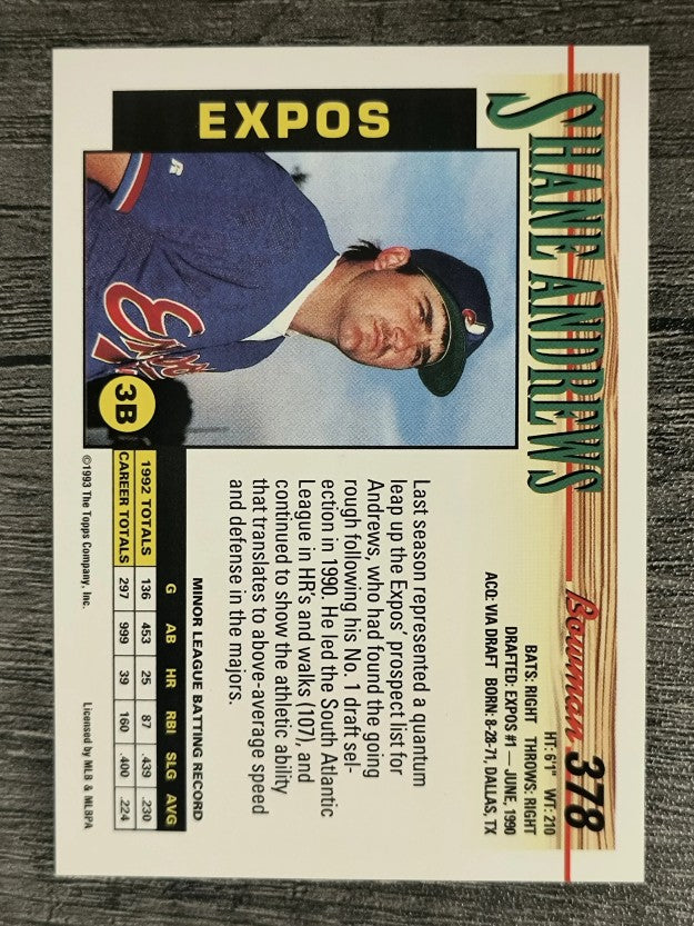 1993 Bowman #378 Shane Andrews