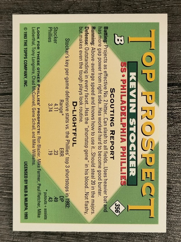 1993 Bowman #356 Kevin Stocker FOIL