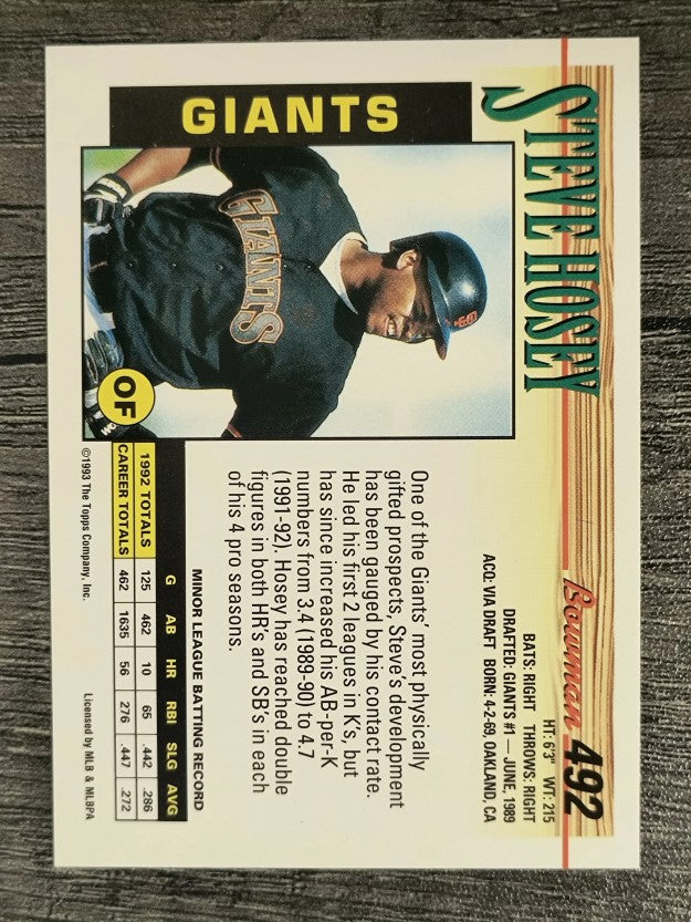 1993 Bowman #492 Steve Hosey
