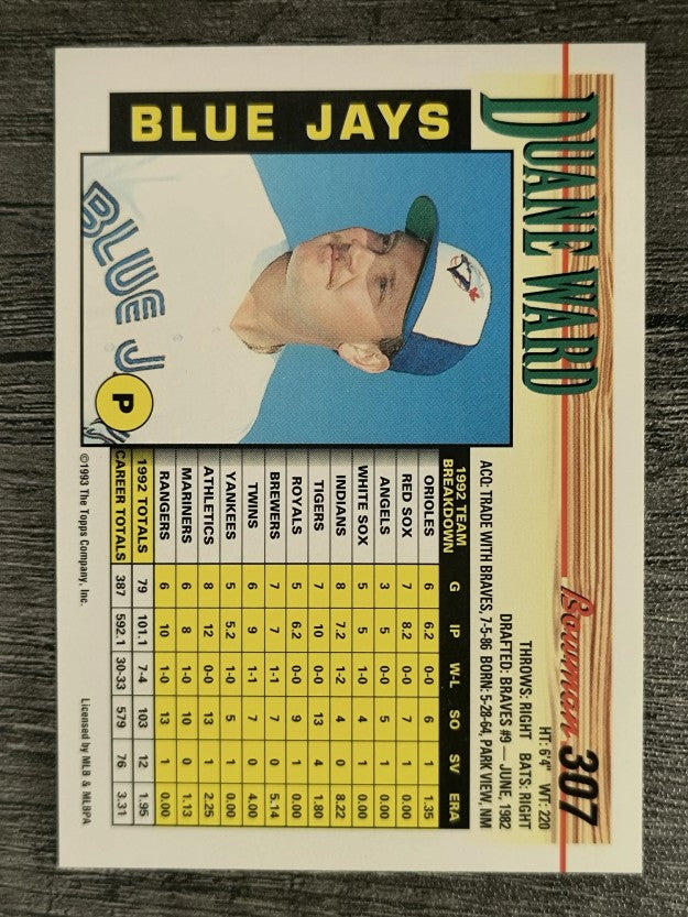 1993 Bowman #307 Duane Ward