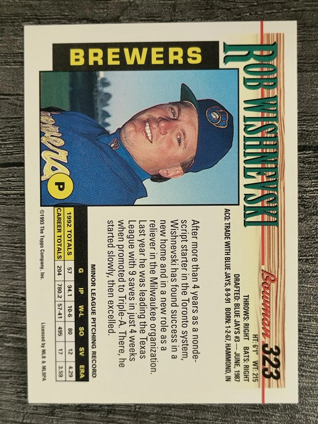 1993 Bowman #323 Rob Wishnevski RC
