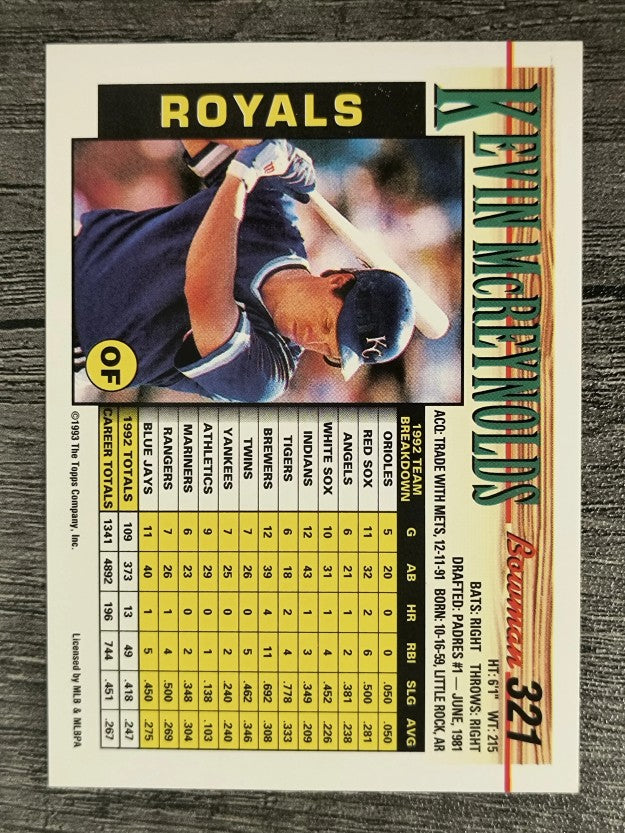 1993 Bowman #321 Kevin McReynolds