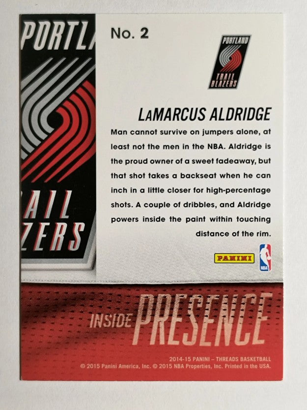 2014-15 Panini Threads Inside Presence #2 LaMarcus Aldridge