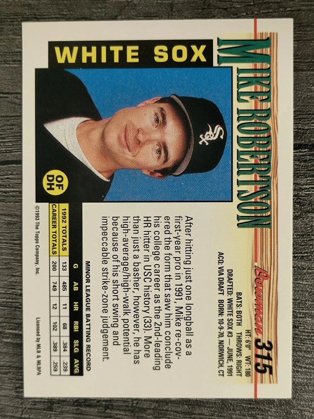 1993 Bowman #315 Mike Robertson