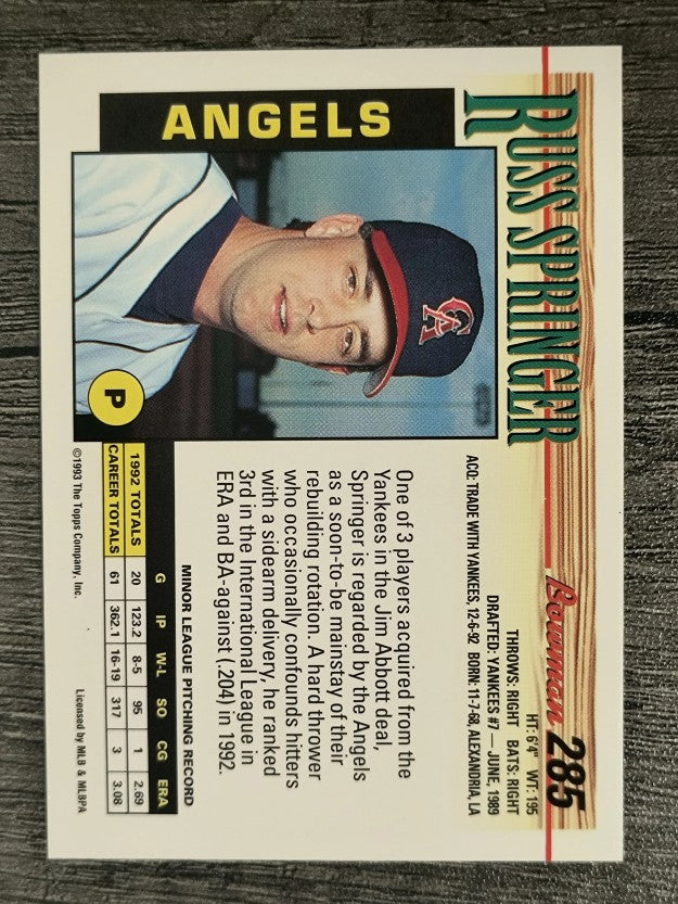 1993 Bowman #285 Russ Springer