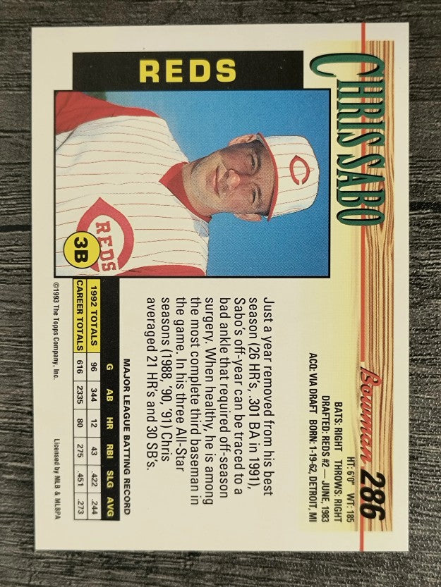 1993 Bowman #286 Chris Sabo