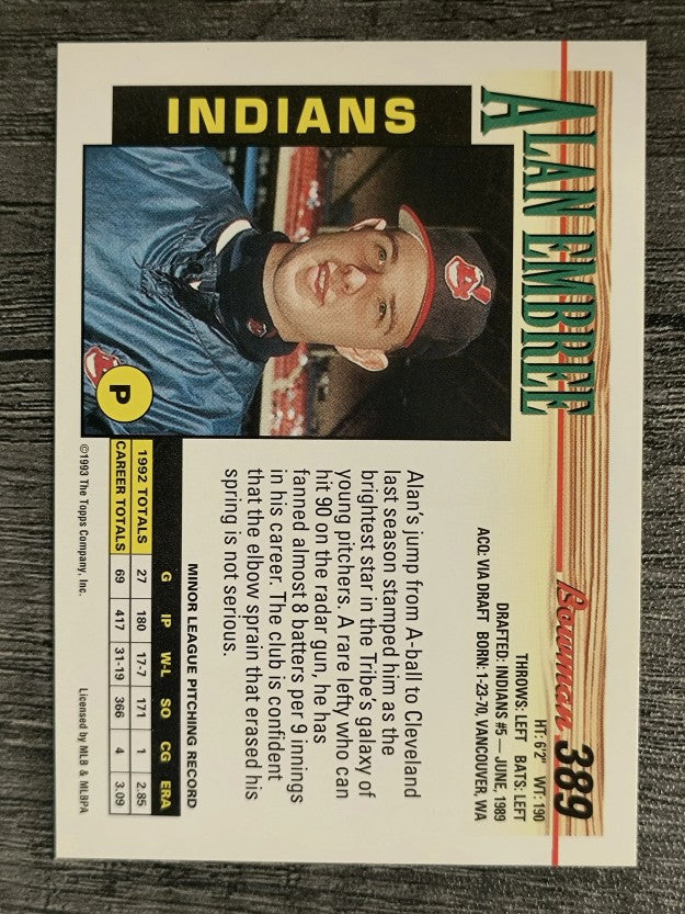 1993 Bowman #389 Alan Embree