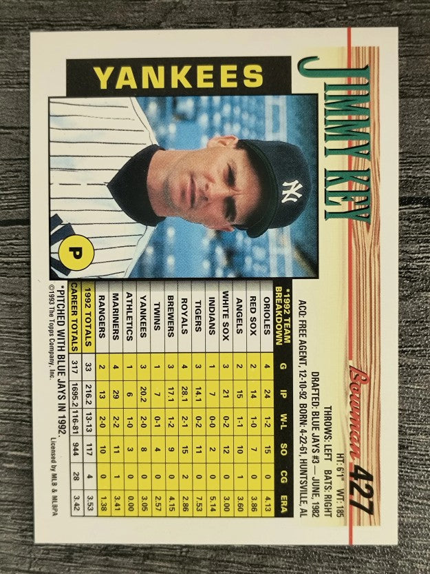 1993 Bowman #427 Jimmy Key