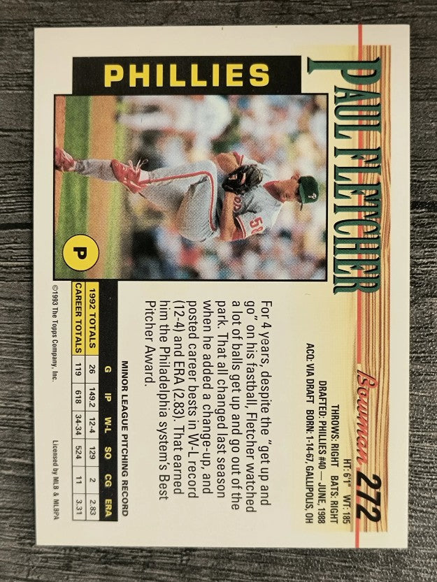 1993 Bowman #272 Paul Fletcher RC