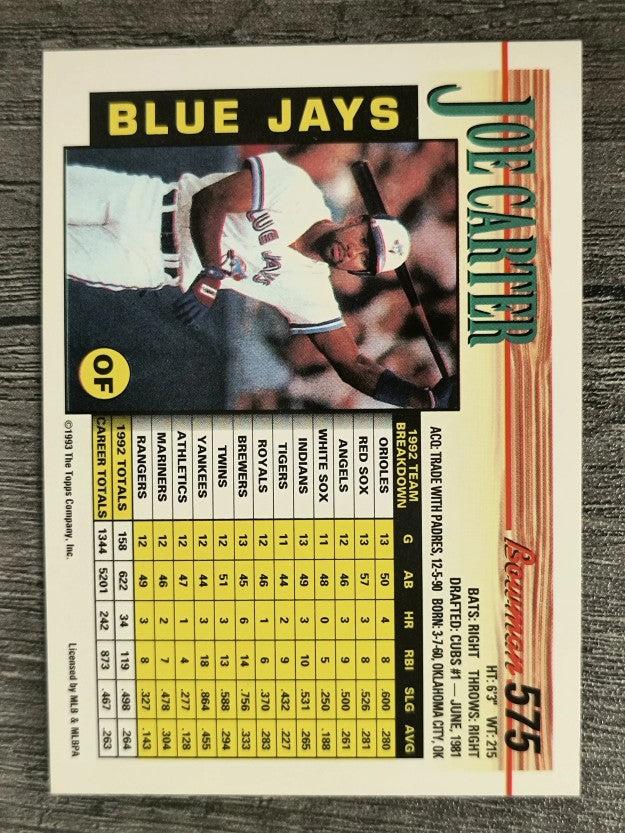 1993 Bowman #575 Joe Carter