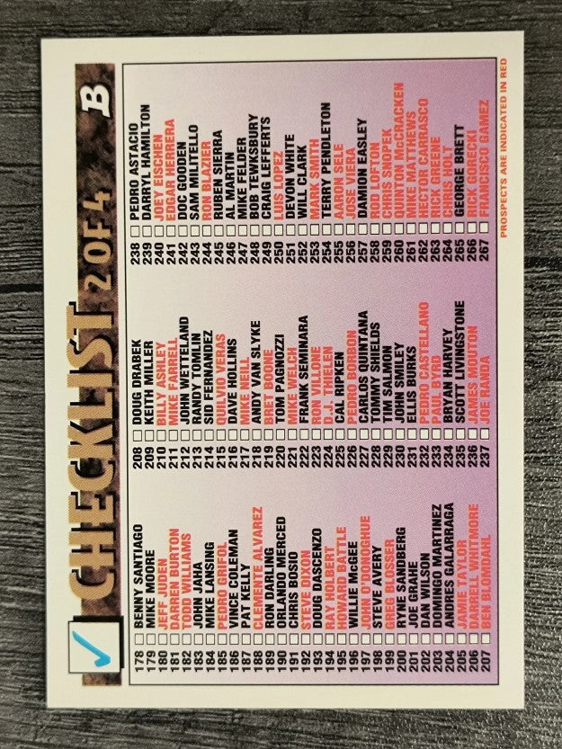1993 Bowman #706 Checklist 2