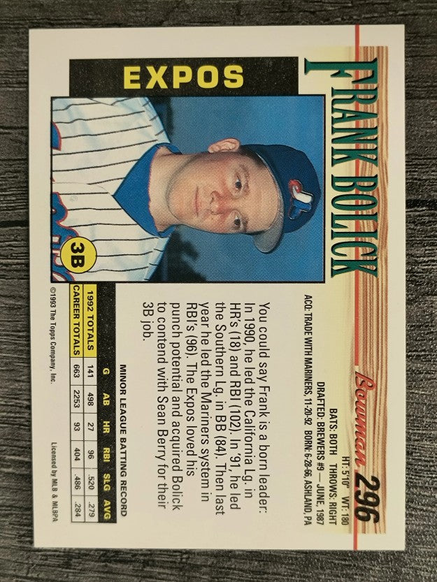 1993 Bowman #296 Frank Bolick