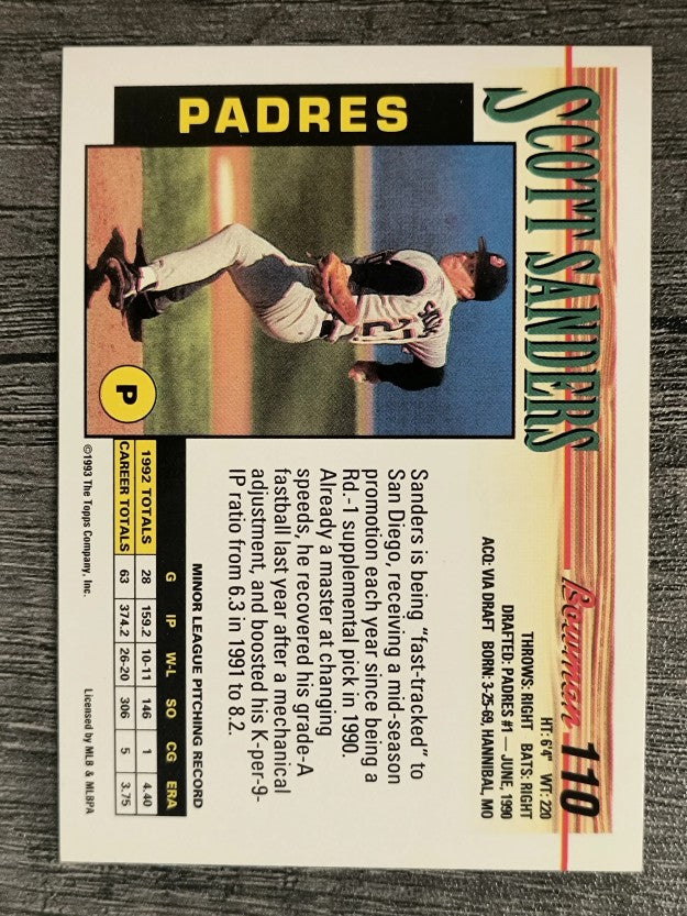 1993 Bowman #110 Scott Sanders RC