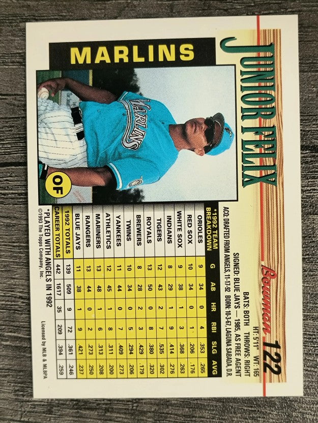1993 Bowman #122 Junior Felix