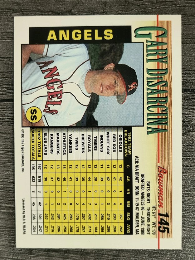 1993 Bowman #145 Gary DiSarcina