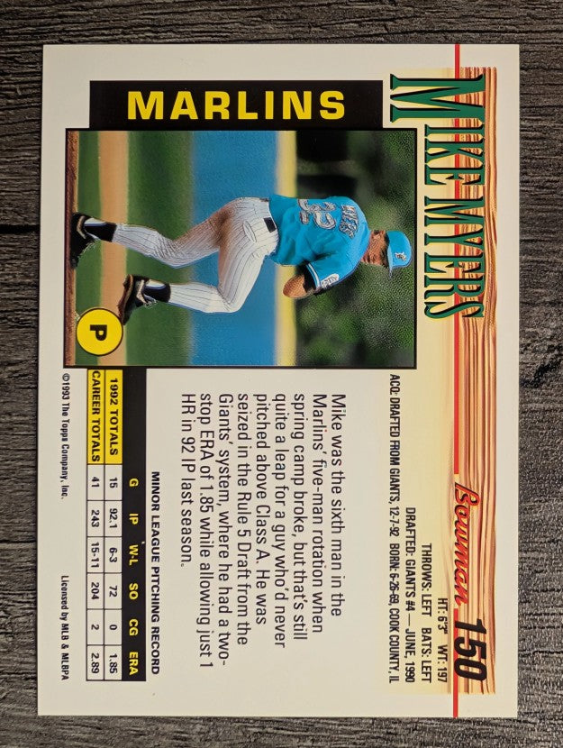 1993 Bowman #150 Mike Myers RC