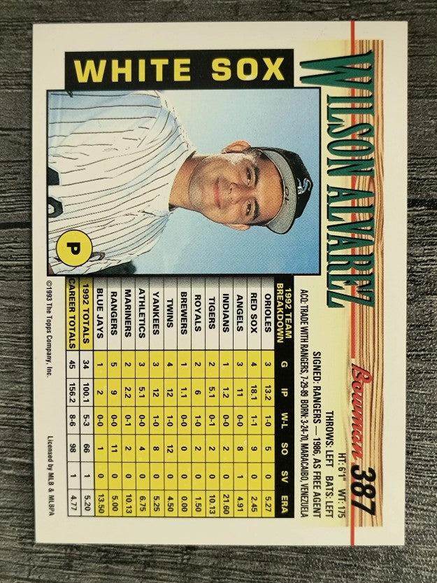 1993 Bowman #387 Wilson Alvarez