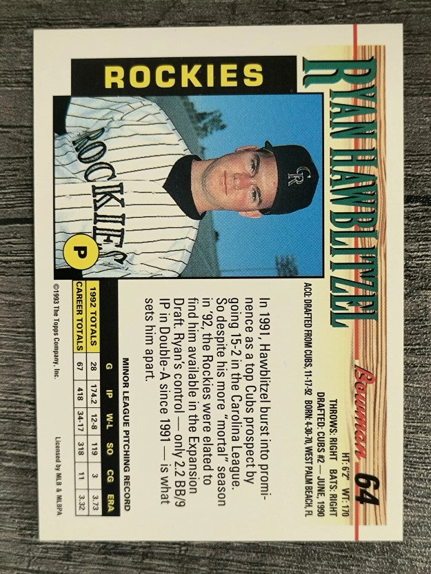1993 Bowman #64 Ryan Hawblitzel