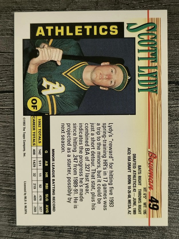 1993 Bowman #49 Scott Lydy RC