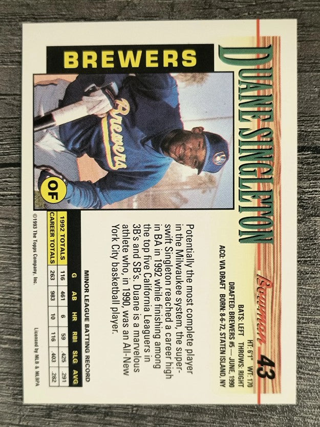 1993 Bowman #43 Duane Singleton