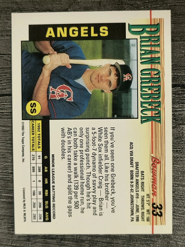 1993 Bowman #33 Brian Grebeck