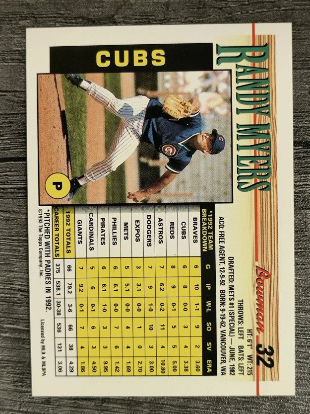 1993 Bowman #32 Randy Myers