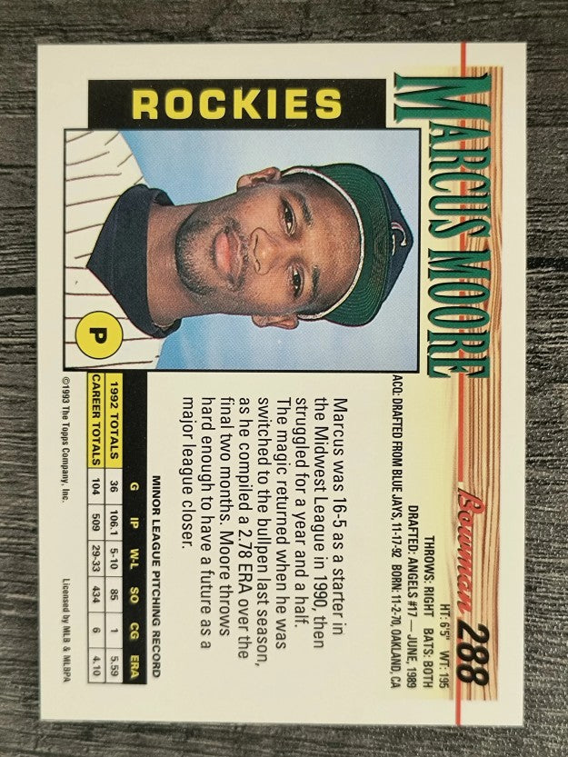 1993 Bowman #288 Marcus Moore RC
