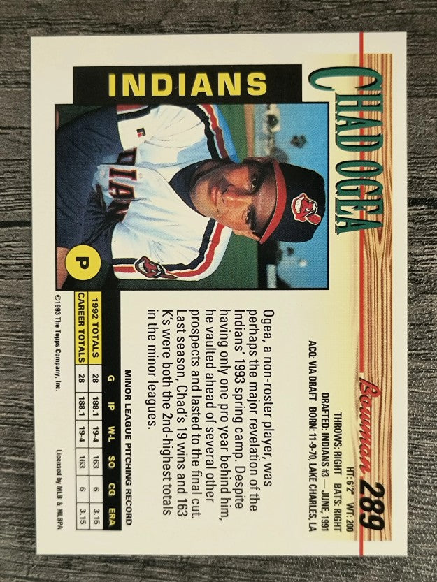 1993 Bowman #289 Chad Ogea