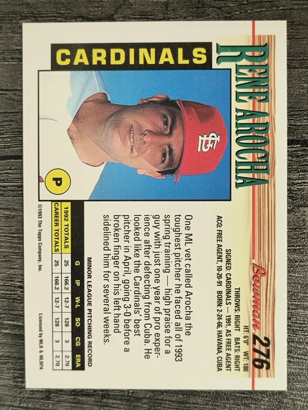 1993 Bowman #276 Rene Arocha RC
