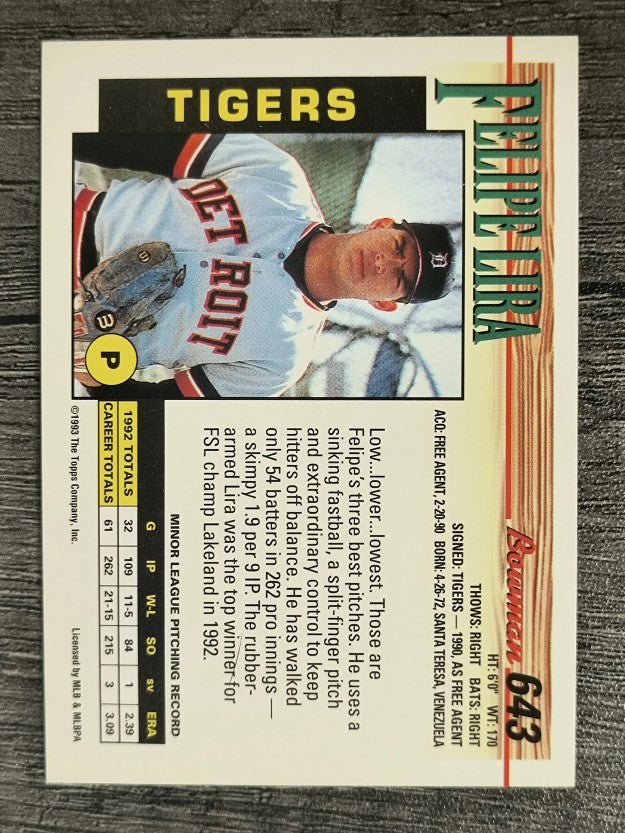 1993 Bowman #643 Felipe Lira RC