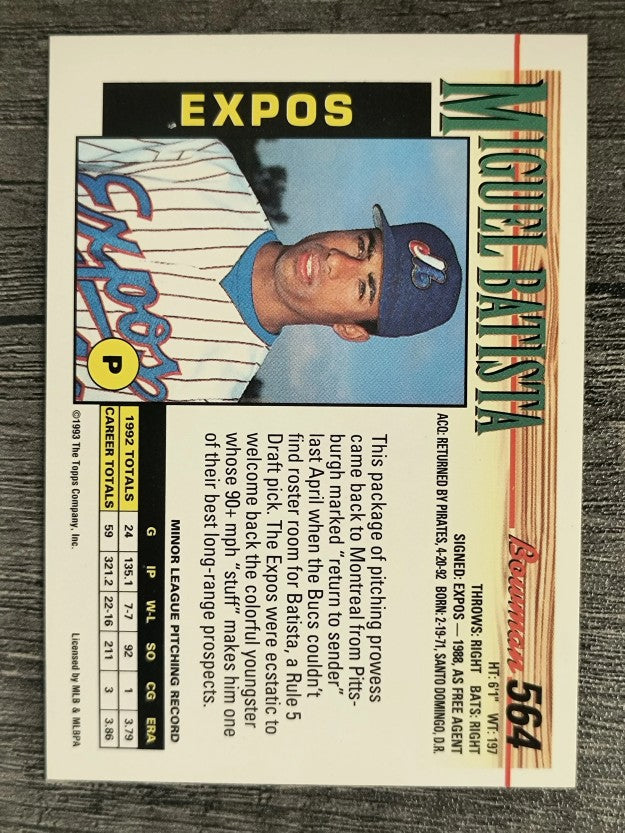 1993 Bowman #564 Miguel Batista RC