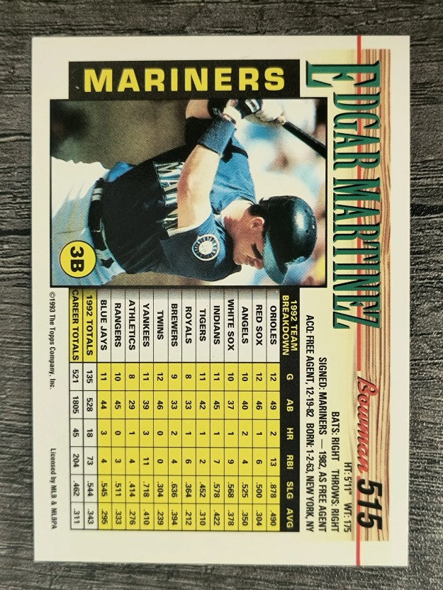 1993 Bowman #515 Edgar Martinez