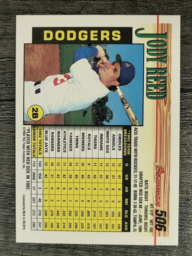 1993 Bowman #506 Jody Reed