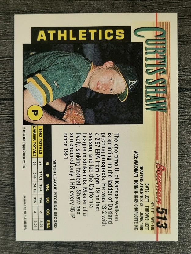 1993 Bowman #513 Curtis Shaw