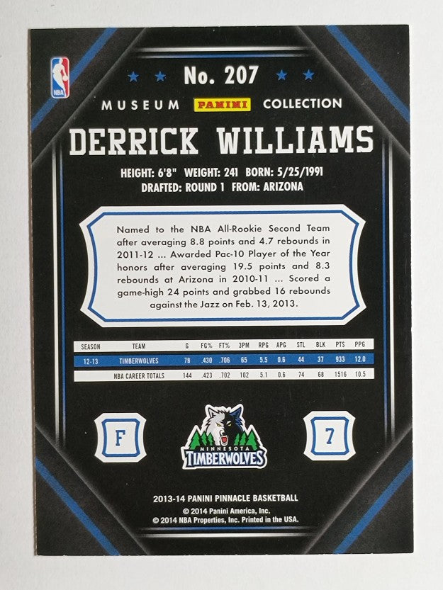 2013-14 Pinnacle Museum Collection #207 Derrick Williams