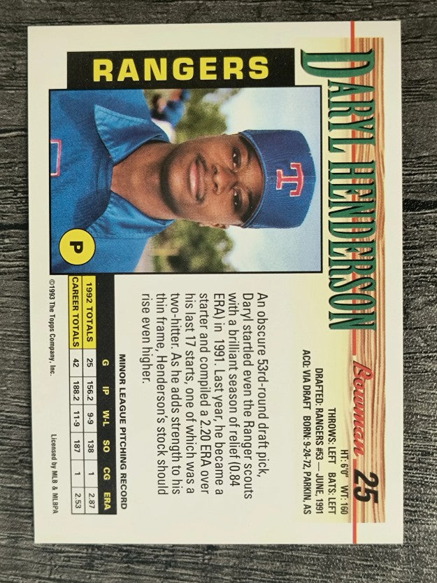 1993 Bowman #25 Daryl Henderson RC
