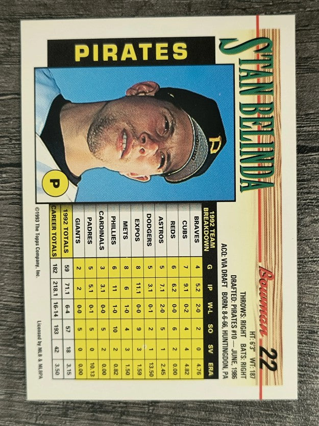 1993 Bowman #22 Stan Belinda