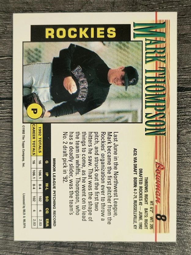 1993 Bowman #8 Mark Thompson RC