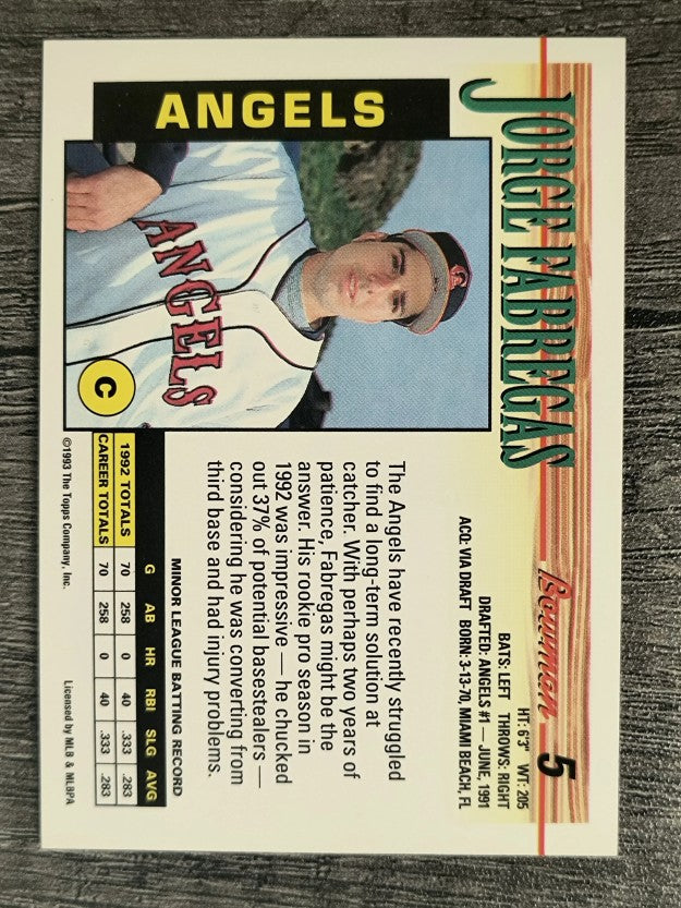 1993 Bowman #5 Jorge Fabregas
