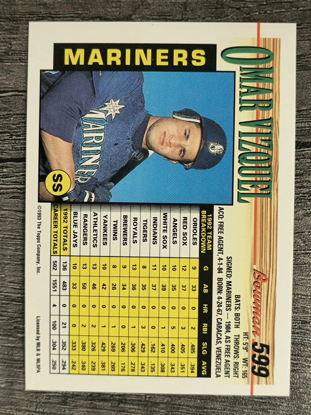 1993 Bowman #599 Omar Vizquel