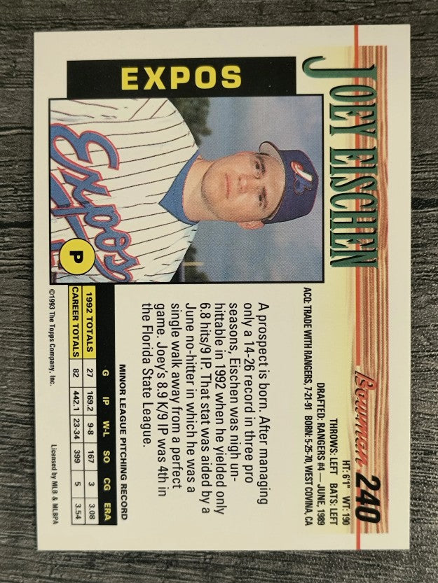 1993 Bowman #240 Joey Eischen RC