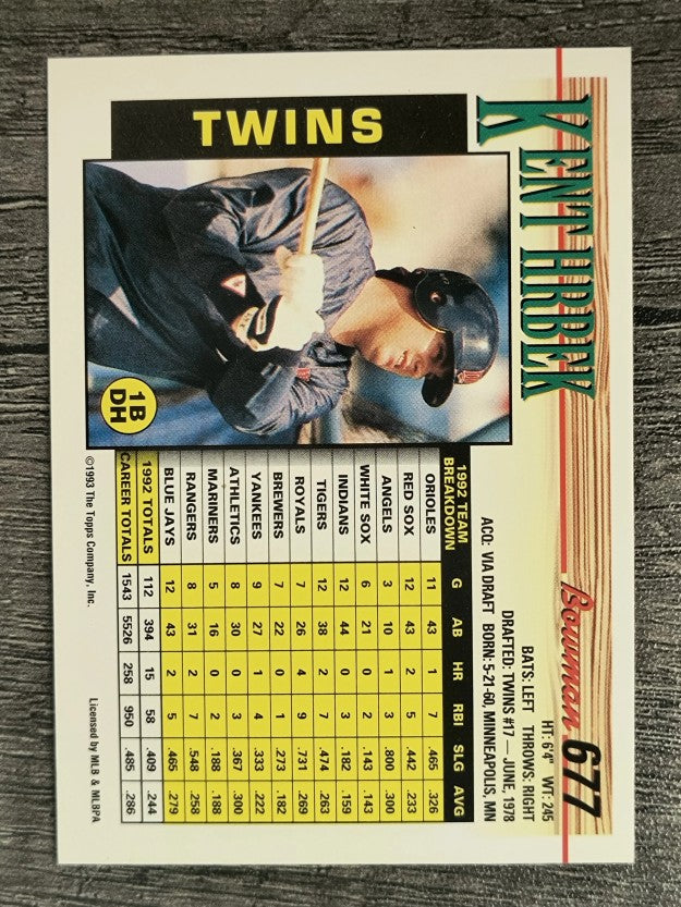 1993 Bowman #677 Kent Hrbek