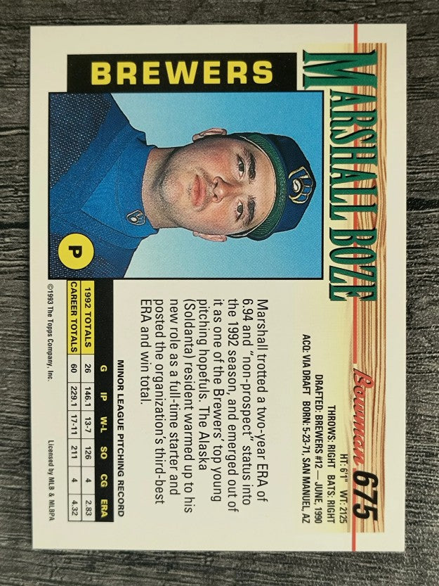 1993 Bowman #675 Marshall Boze RC