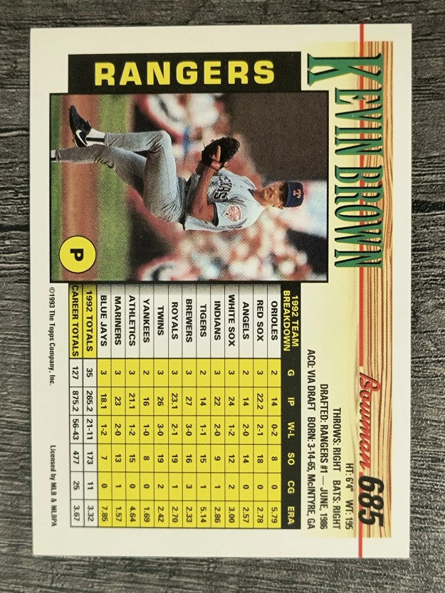 1993 Bowman #685 Kevin Brown