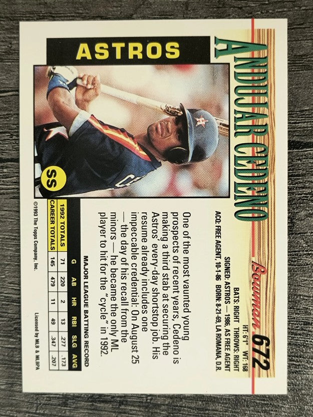 1993 Bowman #672 Andujar Cedeno