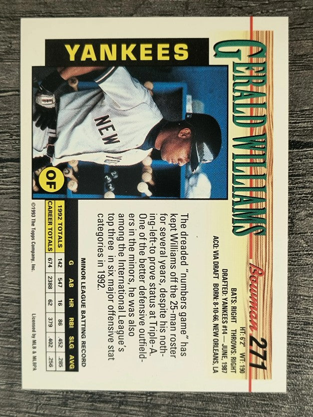 1993 Bowman #271 Gerald Williams